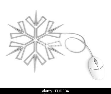 Computer Mouse Snowflake snowflake depicted by computer mouse Stock Photo - Alamy