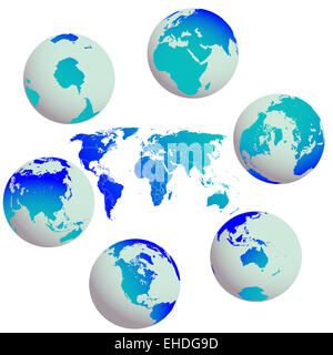 World map, white dots atlas composition. EPS10 vector file organized in ...