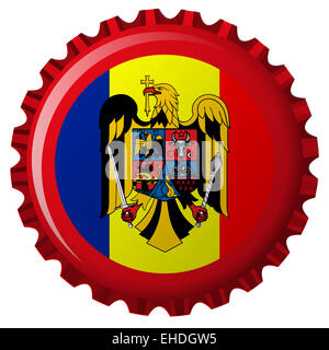 romania abstract flag on bottle cap Stock Photo