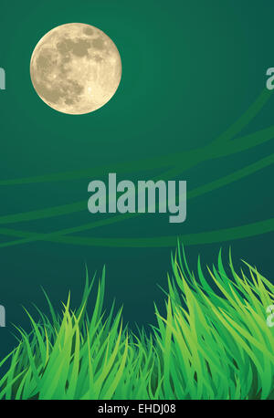 full moon at night night sky, illustration render Stock Photo - Alamy