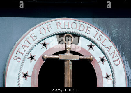 State of Rhode Island seal in Providence Stock Photo