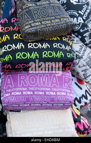 Souvenir t-shirts on sale in Rome Italy Stock Photo