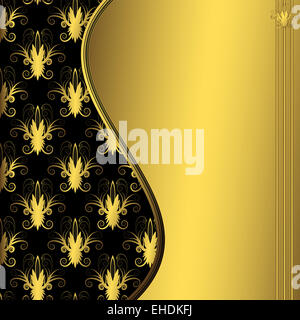 Abstract black and gold  frame Stock Photo