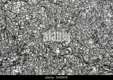 close surface view crumpled aluminium foil texture Stock Photo
