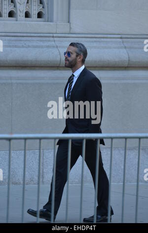 Guests attend the Joan Rivers Memorial Service Featuring: Andy Cohen Where: Manhattan, New York, United States When: 07 Sep 2014 Stock Photo