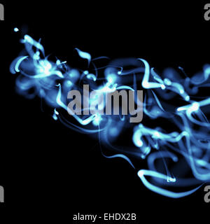 blue abstract smooth background over black Stock Photo