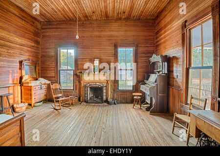 Interior of an old farmhouse in the historic landmark park near Dothan, Alabama Stock Photo