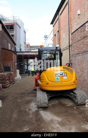 A JCB at the site of the National Civil War Centre in Newark, England. Stock Photo