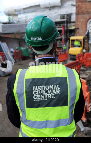 Michael Constantine, the manager of the National Civil War Centre, inspects the site in Newark, England. Stock Photo