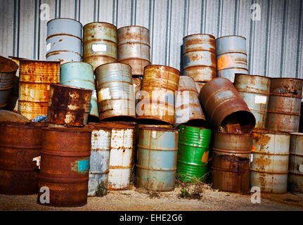 Chemical Drums Stock Photo