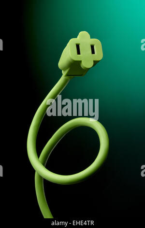 Green electrical cord Stock Photo
