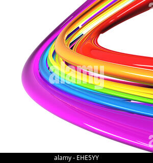 rainbow colored cables over white Stock Photo