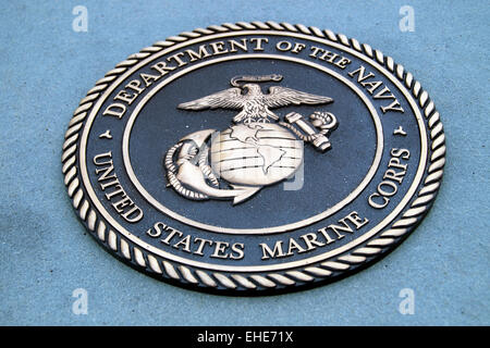 A brass relief of the Seal of the United States Marine Corps Stock Photo