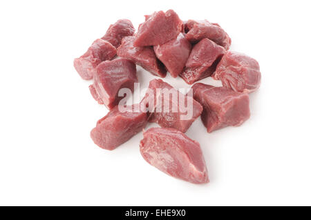 wild boar meat cut into cubes Stock Photo