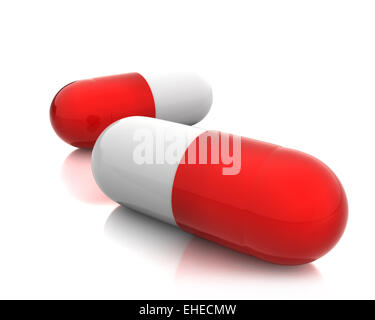 Two red pills Stock Photo