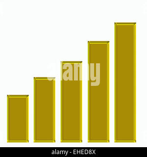 gold bar graph Stock Photo