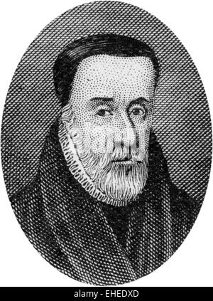 Engraving of William Tyndale, 1484 - 1536; English Bible Translator and Reformer, Stock Photo