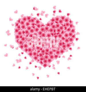 Pink Love Heart Shape Made Up of Hearts Stock Photo - Alamy