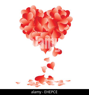 Pink Love Heart Shape Made Up of Hearts Stock Photo - Alamy