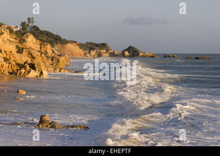 Breakers on the beach in Albufeira Stock Photo