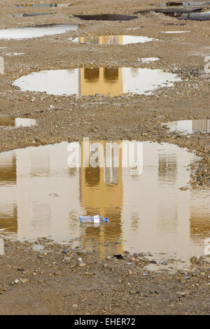 Reflection in a puddle Stock Photo