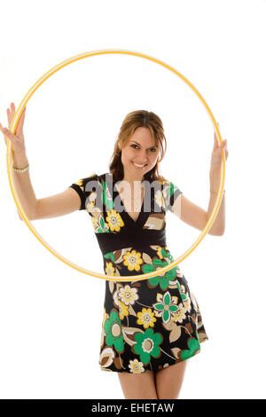 beautiful girl with hoop Stock Photo