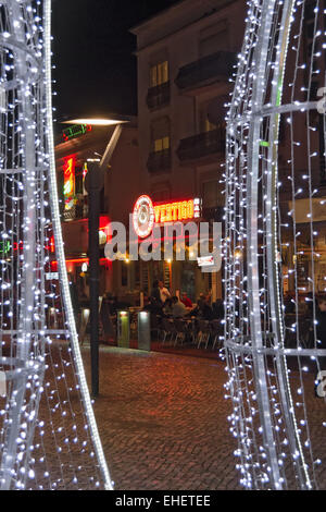 Christmas decorations in Albufeira Stock Photo