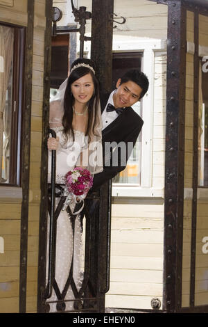 vietnamese bridal pair,dalat,vietnam,asia Stock Photo