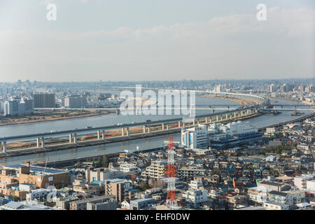 General view from Tower Hall Funabori,Edogawa-Ku,Tokyo,Japan Stock Photo