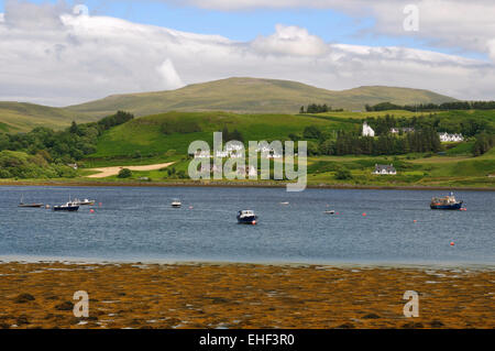 Boats in Uig Bay, Isle of Skye Stock Photo