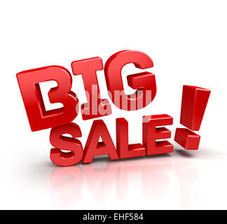 Big sale. 3D red letters isolated on white Stock Photo