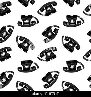 telephone retro seamless pattern Stock Photo