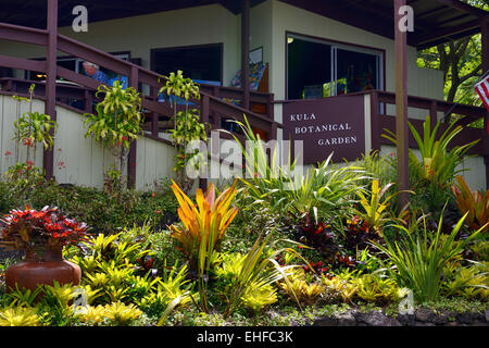 entrance to Kula Botanical Garden, Kula, Maui, Hawaii, USA Stock Photo