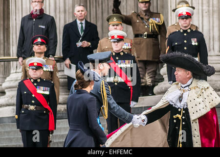 London, UK. 13th March, 2015. Prince William and Kate Middleton arrive for Afghanistan Commemoration at St. Paul’s Cathedral Credit:  Guy Corbishley/Alamy Live News Stock Photo