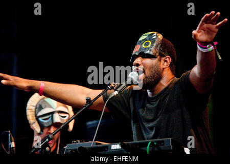 Sbtrkt live at Bestival on the Isle Of Wight 2011. Stock Photo