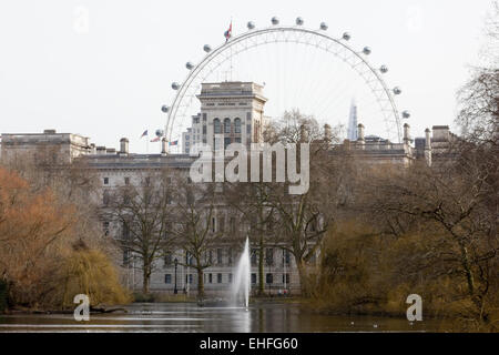 Horse guards Parade ground with the London Eye in the Background Stock Photo