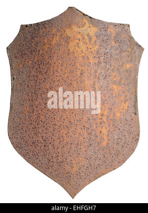 Rusty  metal plate isolated on white Stock Photo