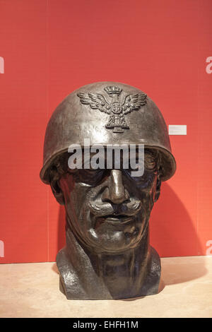 Large bronze head of Vittorio Emanuele third, king of Italy Stock Photo