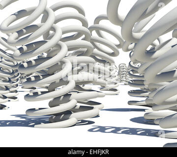 Many springs with shadows on white background Stock Photo - Alamy