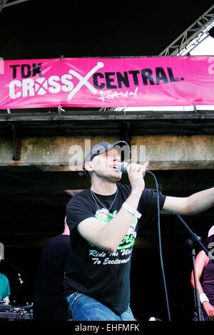 Killa Kella live at TDK Cross Central festival at Kings Cross Goods Yard London. Stock Photo