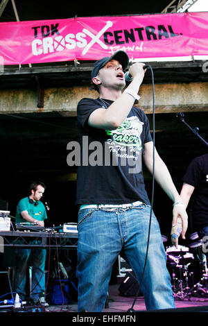 Killa Kella live at TDK Cross Central festival at Kings Cross Goods Yard London. Stock Photo