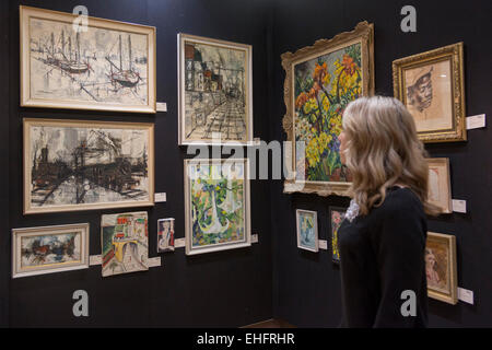 London, UK. 13 March 2015. Christie's announces the sale of a selection of artworks formerly in the private collection of Sir Noël Coward, which will be offered as part of the Modern British and Irish Art sale on 19 March 2015 at South Kensington. The collection features paintings by Coward himself and paintings he acquired and those that were gifted to him by famous friends. Photo: Bettina Strenske Stock Photo