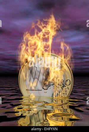 Burning Euro Stock Photo