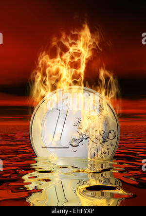 Burning Euro Stock Photo