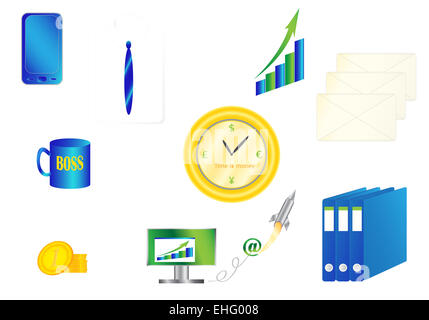 Office and business icons Stock Photo