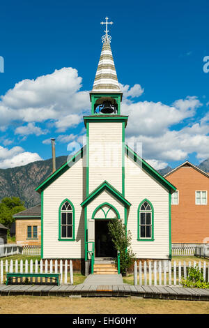 Church at Fort Steele Heritage Town in the East Kootenay region of British Columbia, Canada Stock Photo