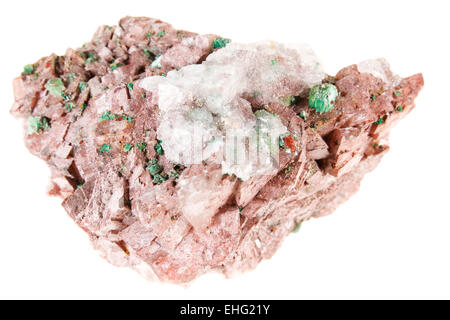 Conichalcite, mineral crystal isolated on a white background Stock Photo