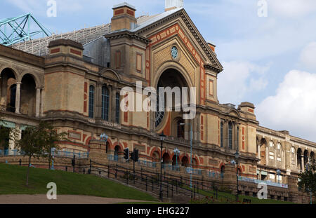 Architectural detail on the façade of Alexandra Palace, in North London Stock Photo