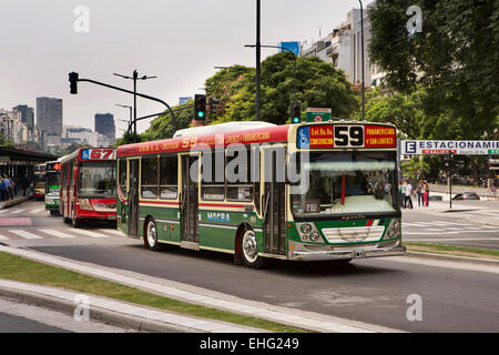 Argentina, Buenos Aires, public transport, no 59 bus to Panamericana in motion Stock Photo