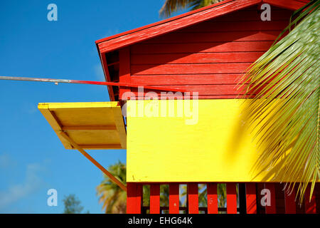 Lifeguard house, Luquillo Public Beach, Luquillo, Puerto Rico Stock Photo